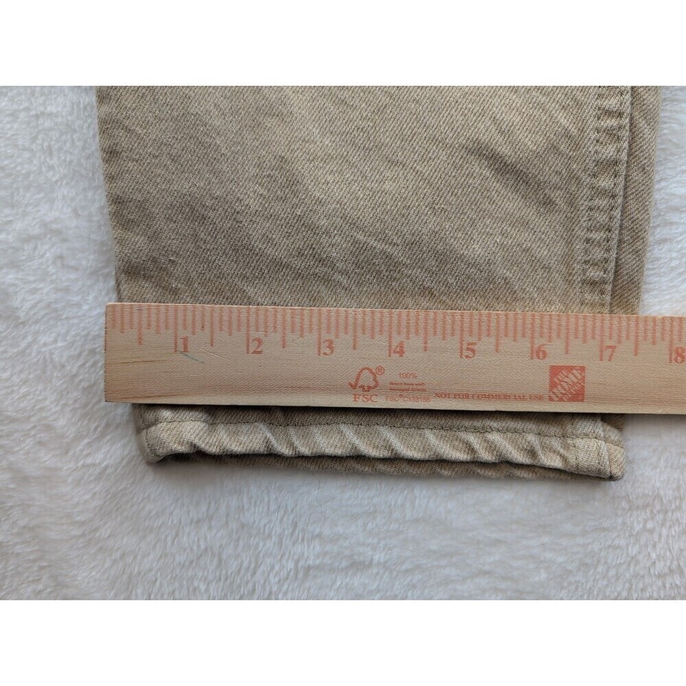 VTG 90s Levi's 550 Made in USA Orange Tab Relaxed Sandstone Tan Jeans 36x30 - Picture 5 of 14